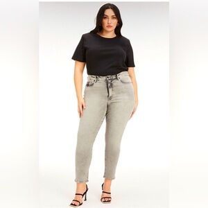 NEW! Good American Jeans Good Classic High Rise Denim Jeans Gray SZ 30